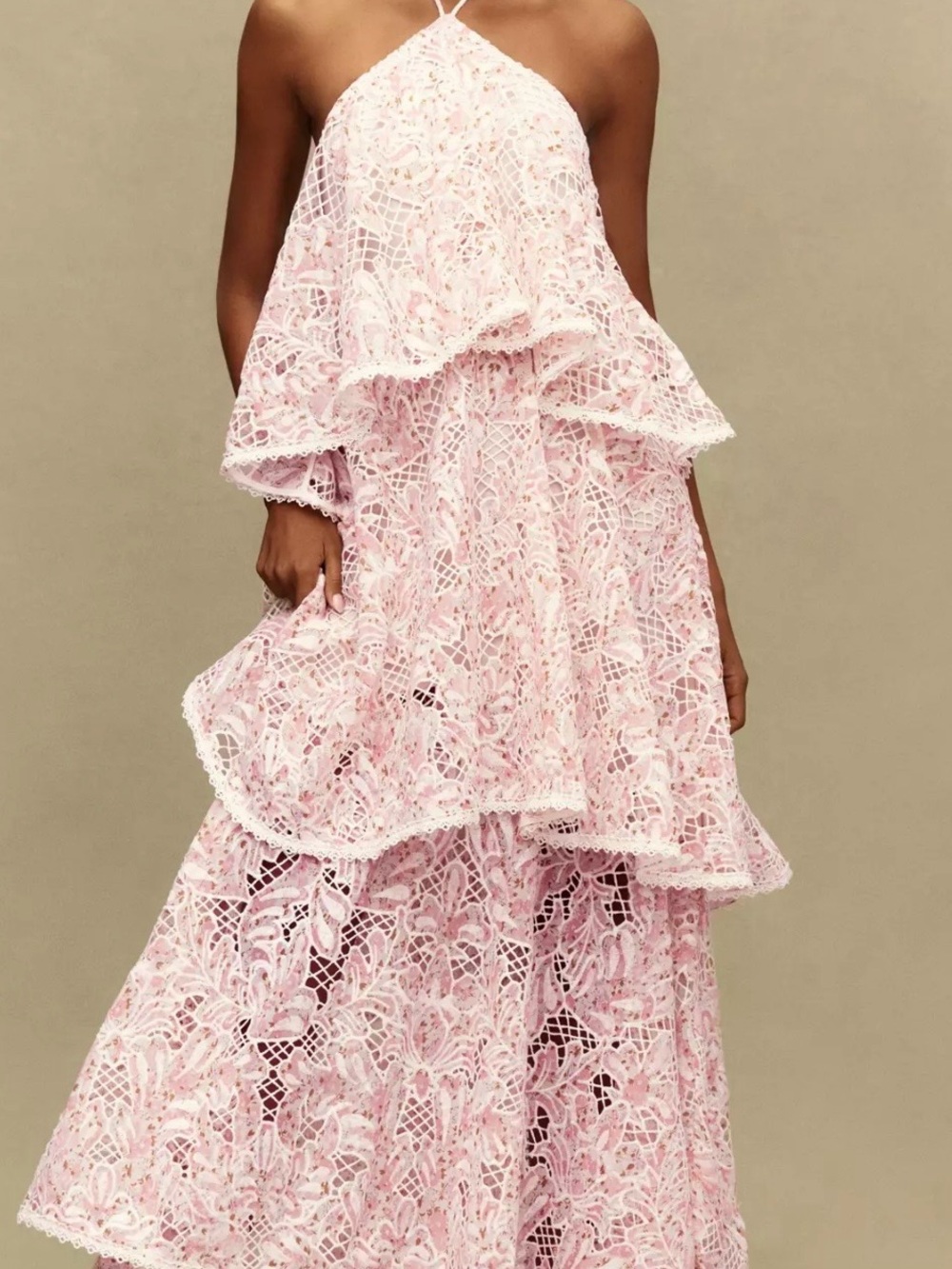 Elliatt Valencia Tiered Halter Gown Size - XXL
